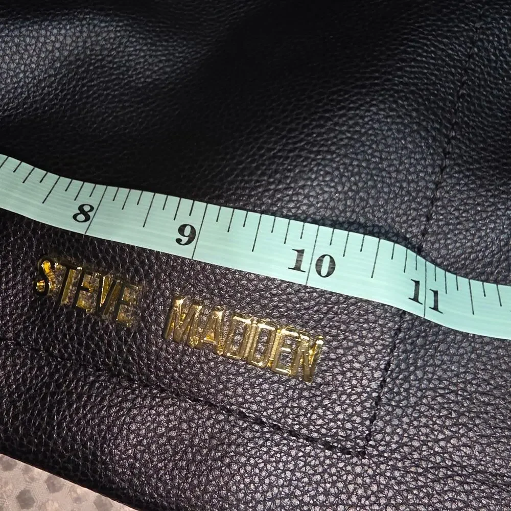 STEVE MADDEN FAUX LEATHER BLACK CONVERTIBLE BACKPACK BAG